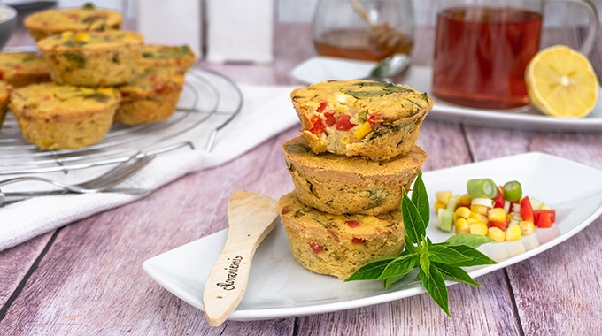 Vegán zöldséges csicseri frittata